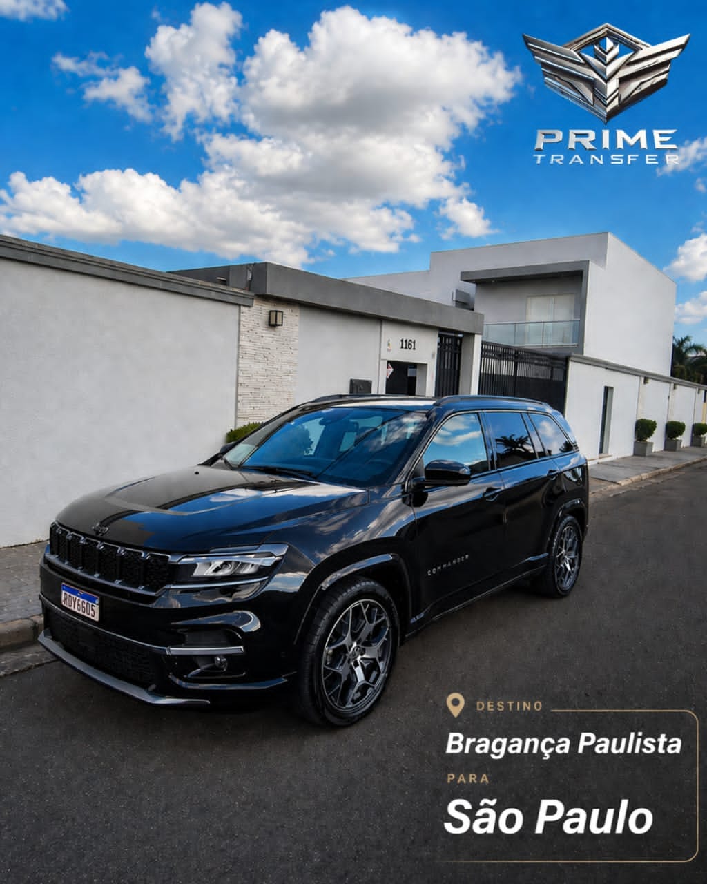 SUV Jeep Commander preta da Prime Transfer pronta para transfer